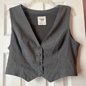 Abercrombie & Fitch Grey Buttoned Vest Top